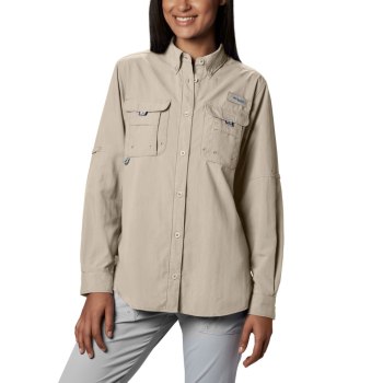 Columbia Overhemd Dames, PFG Bahama Long Sleeve Khaki, 23UDLHSQA